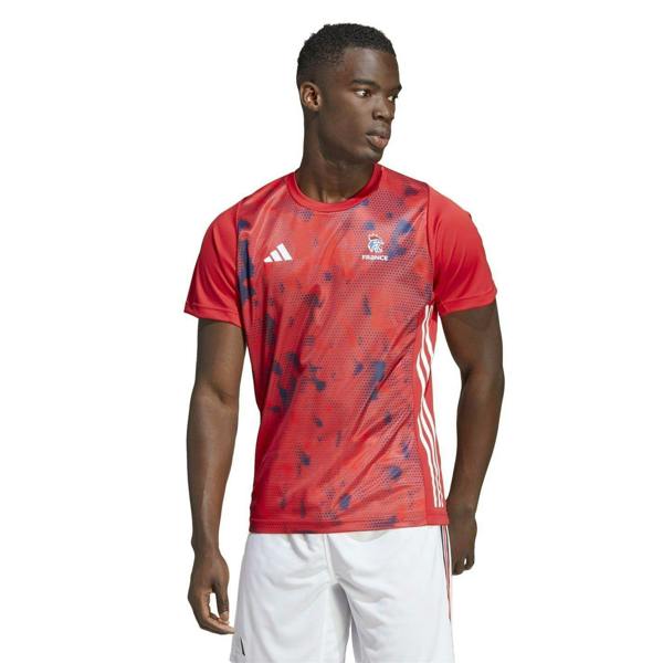Adidas Mens France FFR Handball T-Shirt - Team College Red - 