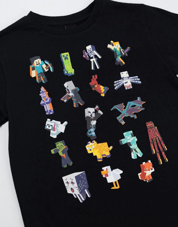 Vanilla Underground Minecraft Boys Black sprites Short Sleeved T-Shirt