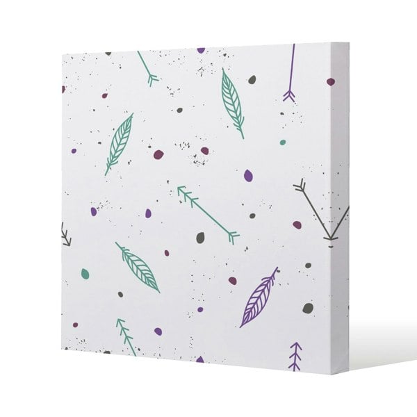 Benjamin Tate Design Cute cartoon seamless vector pattern with feathers and arrows in boho style Slim Style Canvas Print  60x60cm , 15mm
