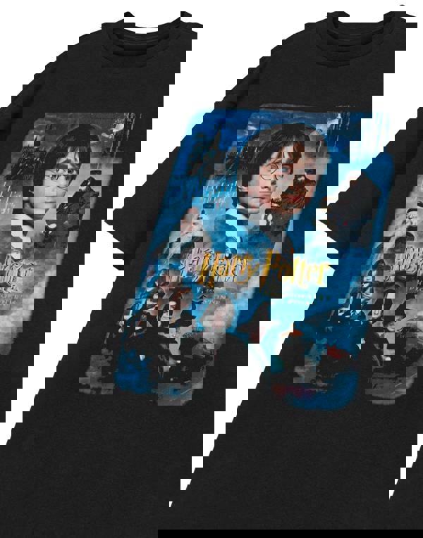 Harry Potter Mens Black Philosophers Stone Short Sleeved T-Shirt