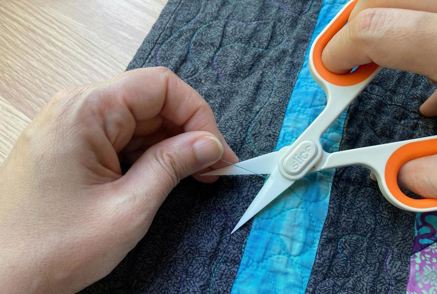 Slice Ceramic Scissors (Pointed Tip) In use - DaltonSafety