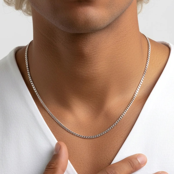 MUCHV 1mm Thin Curb Chain Necklace - Unisex