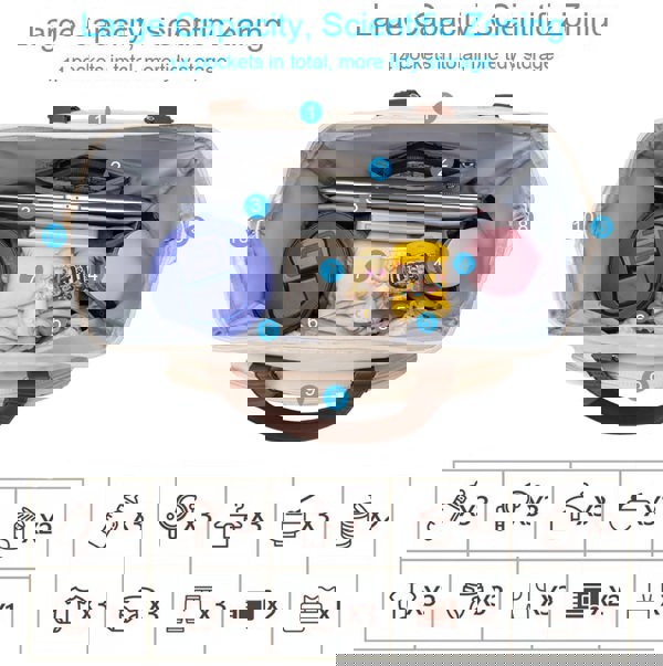 Anymom Mommy Baby Changing Bags Black 3 pcs Set Nappy Backpack