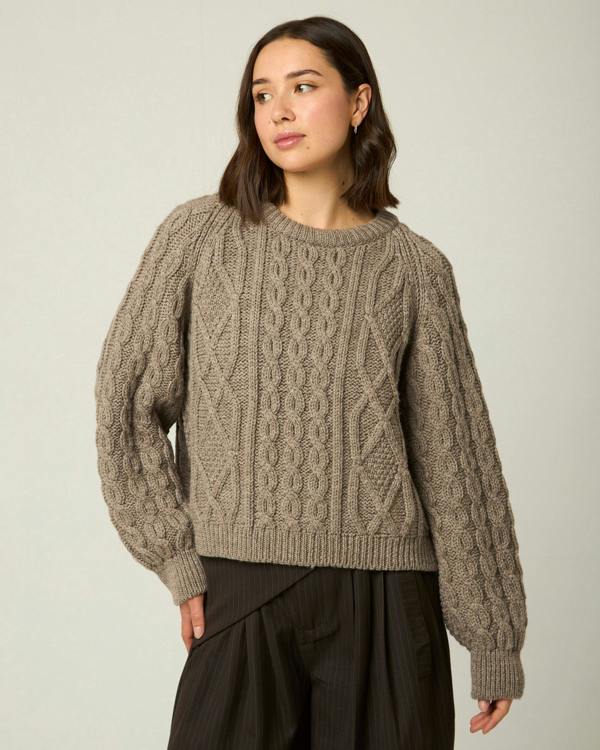 Peregrine Beckett Cable Knit Crew Jumper