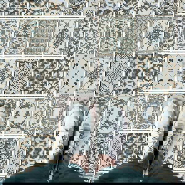 WALPLUS WFS6008 - Vintage Blue Azulejo Tiles Floor Sticker 120cm x 60 cm