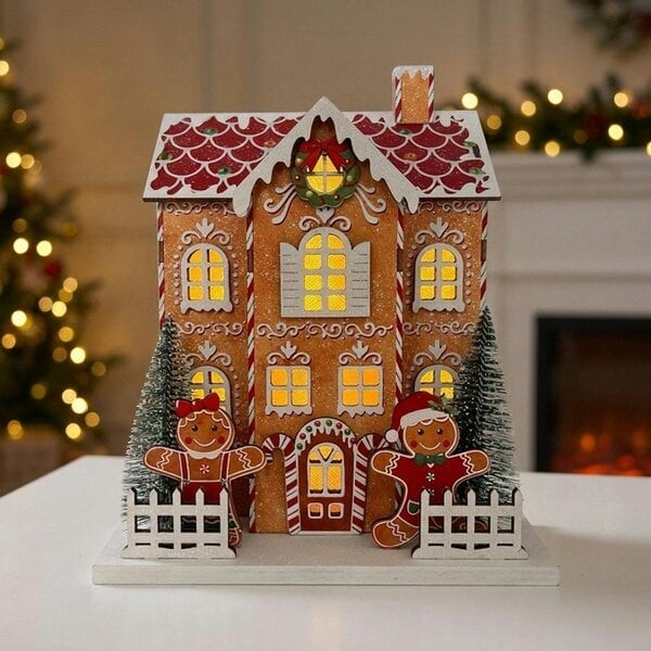 Garden Greatness Detailed LED Gingerbread House Ornament