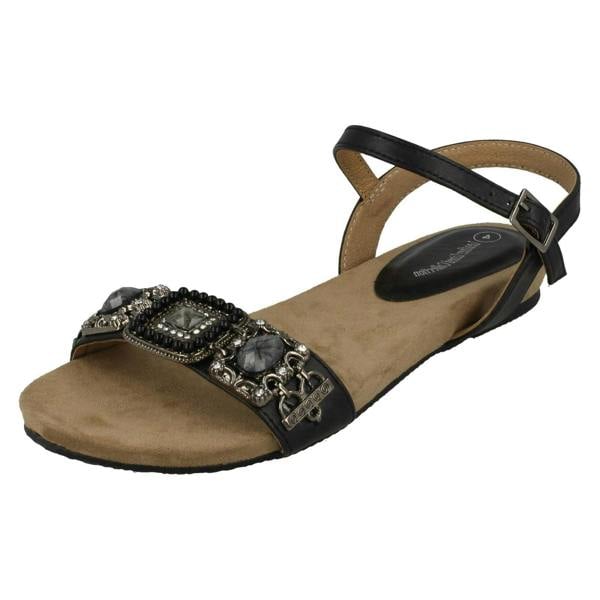 Leather Collection Ladies Leather Collection Flat Mule Sandals