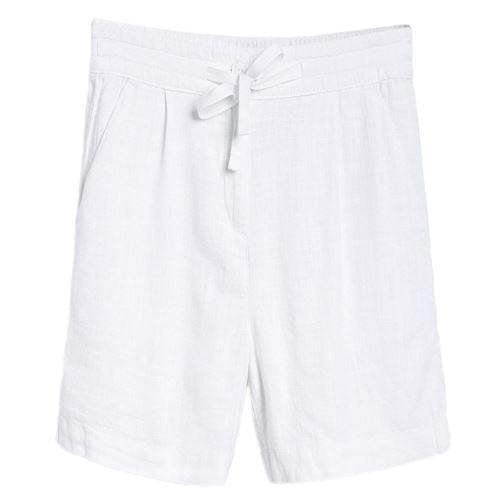 Womens Linen Blend Knee Shorts