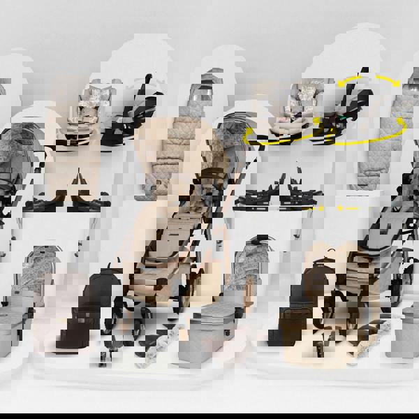 Cosatto Wow 3 All Stage Family Rotate & Recline 2 Base Bundle Whisper