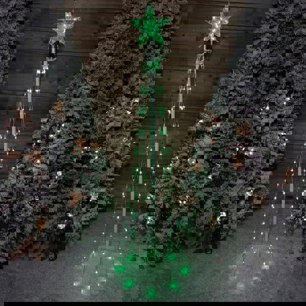 Samuel Alexander 150cm (5ft) White Metal Maypole Tree with 106 Rainbow LED Wire Lights and Remote