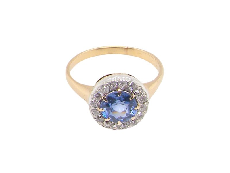 Vintage Tom A vintage Sapphire and Diamond cluster ring