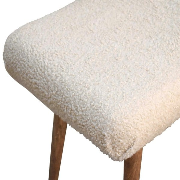 Artisan Furniture Boucle Cream Curved Bench