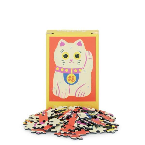Happily Puzzles Lucky Cat - 99 Piece Mini Jigsaw Puzzle