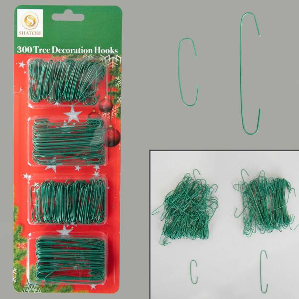 300 Pack Green Tree Decoration Hooks for Baubles, Garlands and Wreaths image 9