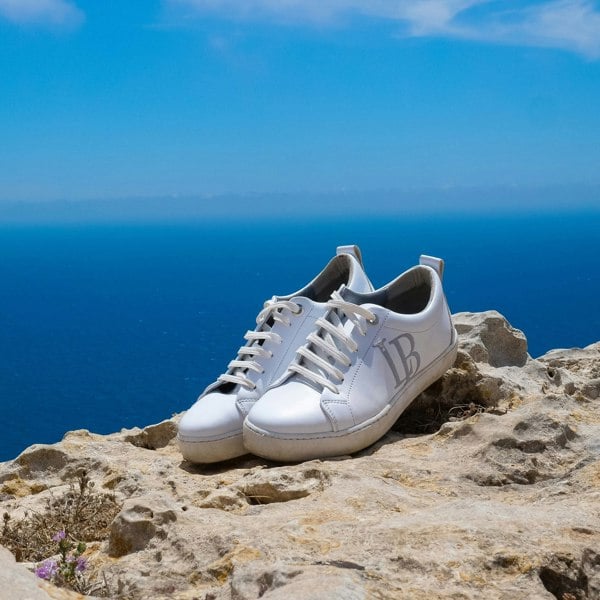 LaBante London Cruelty Free & Sustainable Apple Leather Vegan White Sneakers for Women