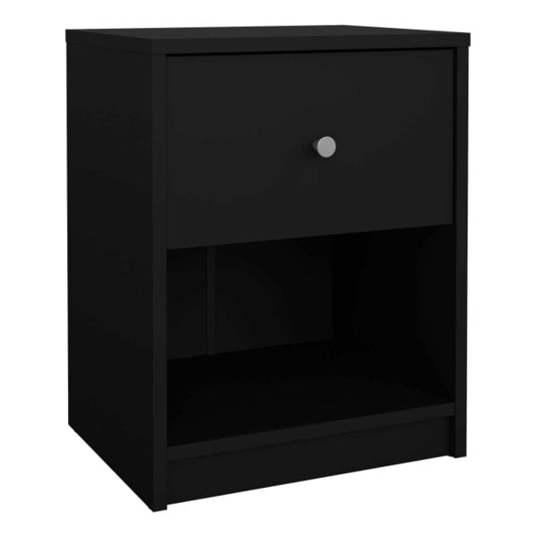 Wyld Haus Tainan Black Bedside Table 1 Drawer 1 Shelf