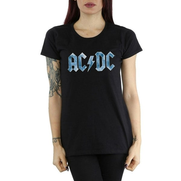 AC/DC Womens Ice Logo Cotton T-Shirt - Black