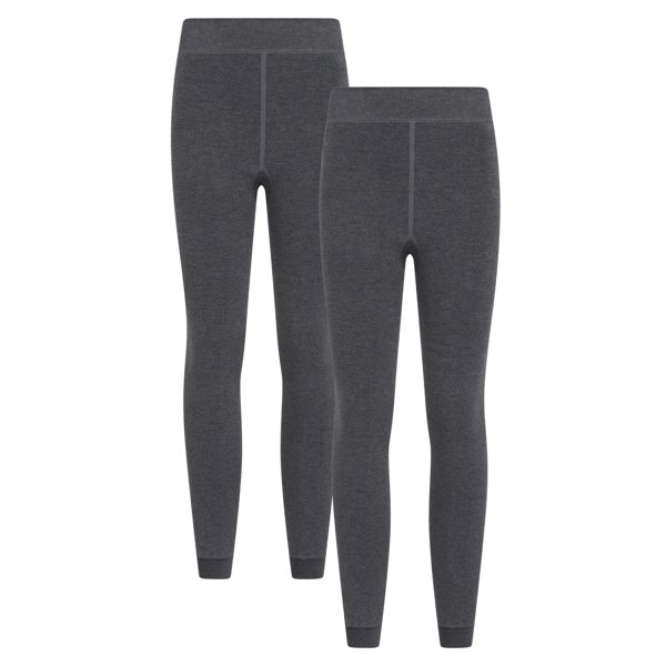 Mountain Warehouse Women's Fleece Lined Thermal Leggings (Pack of 2) - Charcoal