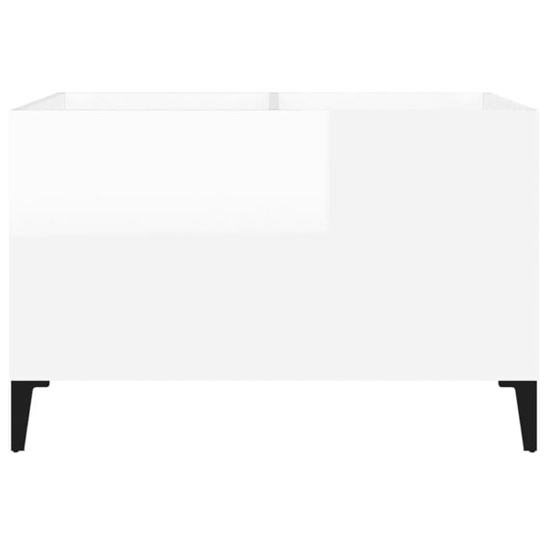 Berkfield Record Cabinet High Gloss White 74.5x38x48 cm Engineered Wood