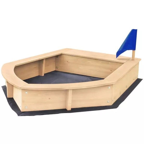 Liberty House Toys Kids Boat Sandpit with Seating and Cover