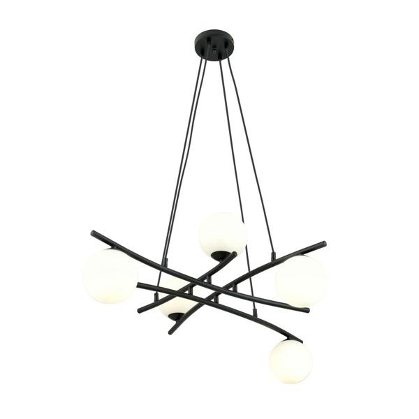 Emibig ESSA Pendant lamp 5 x E14 Black with White Shade