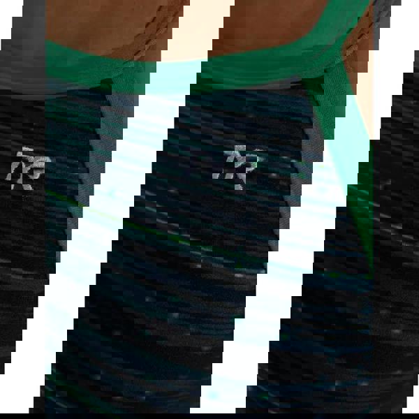 Tyr blue and green striped Speedwarp Durafast Elite Diamondfit swimsuit top