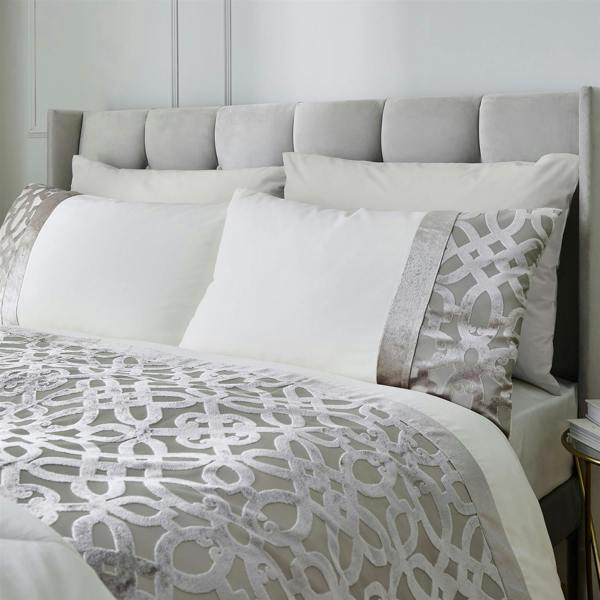 Lattice Cut Velvet Double Duvet Cover