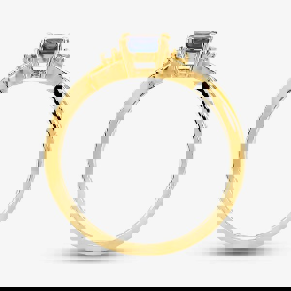 T. H. Baker 9ct Yellow Gold Sapphire & Diamond Crossover Ring OJR1702-BS