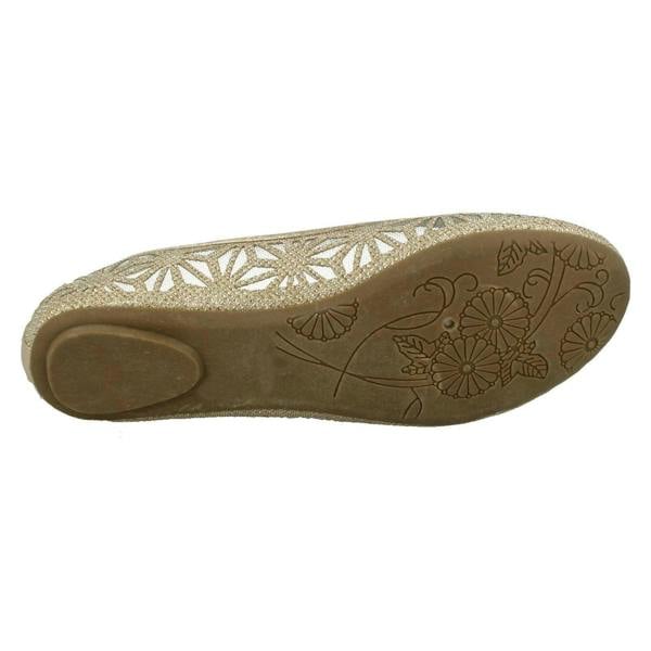 Spot On Ladies Spot On Cut Out Design Ballet Pump