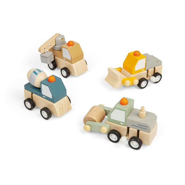 Bigjigs Toys Wind Up Trucks - Mixer, Roller (Pk 2)