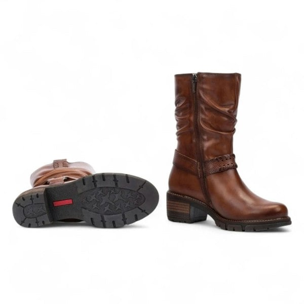 Pikolinos San Sebastian - Women's Brown Mid-Calf Tall Ankle Boots