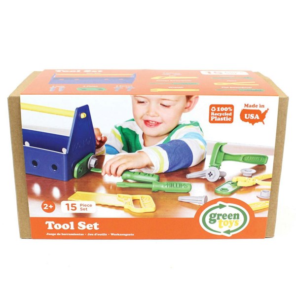 Green Toys Blue 15 Piece Tool Set - Made From 100% Recycled Plastic