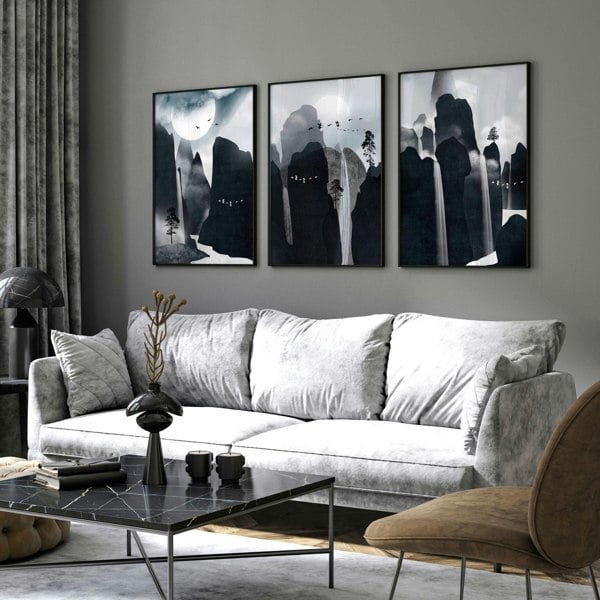 Art for living room wall | set of 3 Contemporary art prints