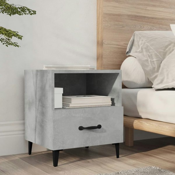 Berkfield Bedside Cabinet Concrete Grey Engineered Wood