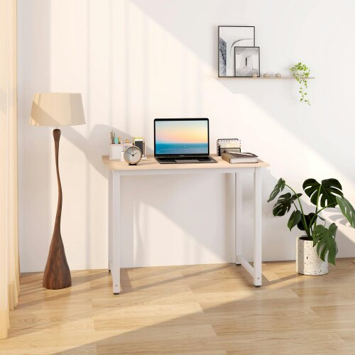 Wyld Haus Raha 100cm White Metal Frame Writing Desk