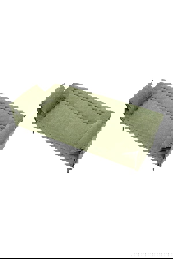 Living and Home 3-Seater Green Contemporary Convertible Sofa Bed with 2 Pillows