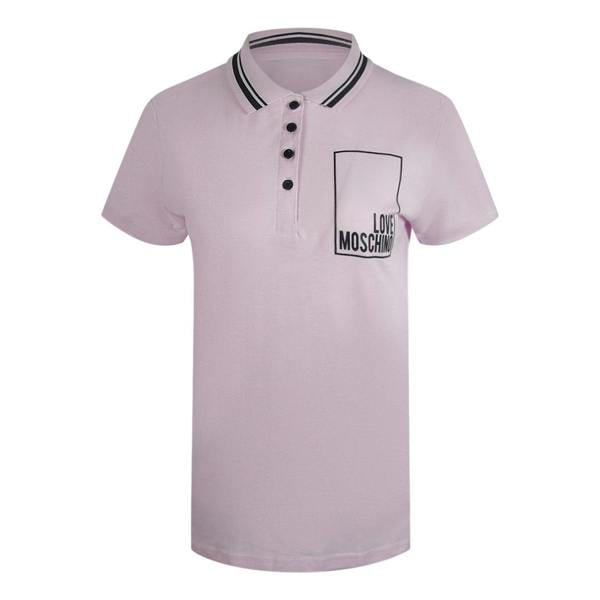 Moschino Love Moschino Small Box Logo Pink Polo Shirt