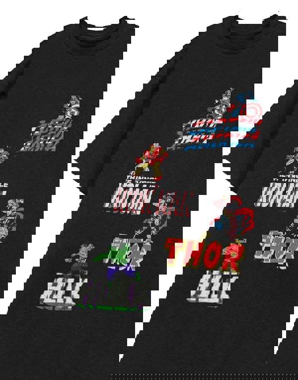 Marvel Mens Black Multi Character Short Sleeved T-Shirt
