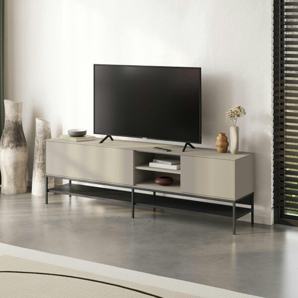 Decortie Amira 180cm Modern TV Stand, Entertainment Centre with Metal Legs & Push-to-Open Doors