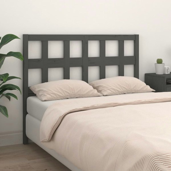Berkfield Bed Headboard Grey 185.5x4x100 cm Solid Wood Pine
