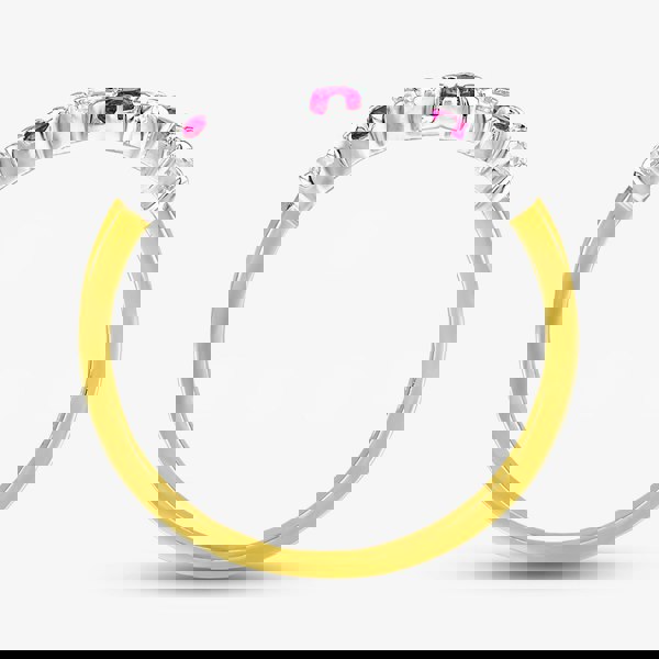 T. H. Baker 9ct Yellow Gold Red & Clear Crystal Wishbone Ring DIV003R