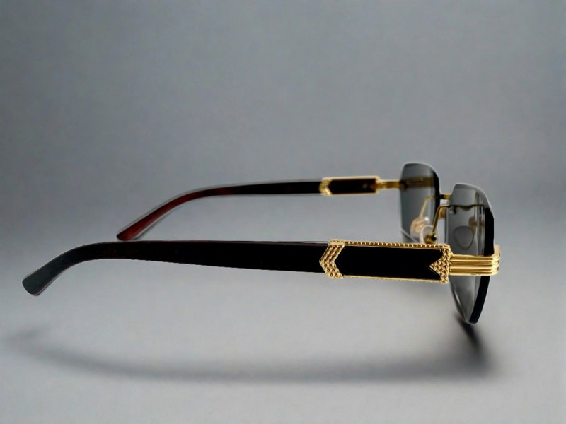 London - Black Rectangle Rimless Sunglasses