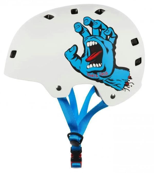 Bullet X Santa Cruz Skate Helmet Classic Screaming Hand Matt White