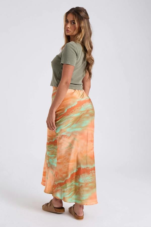 Urban Bliss Tie Dye Bias Cut Maxi Skirt