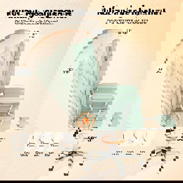 Levede Office Desk Chair Big and Tall for Heavy People with Footrest PU Green