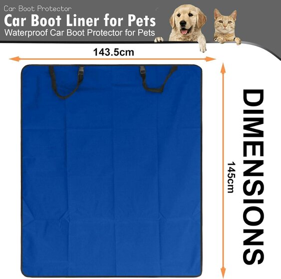 ATEK Waterproof Car Rear Seat Cover Boot Liner Mat Protector Floor Trunk Dog (blue) Protecting Car Boots Rear Seats Vehicle Interiors From Dog Hair