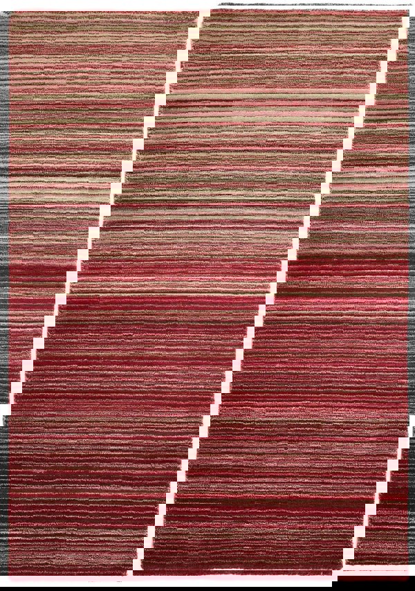 Fine Stripes Red Wool Rug | Sustainable & Stain Resistant