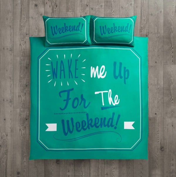 Velosso Wake Me Printed Cotton Blend Green Duvet Cover and Pillowcase Set