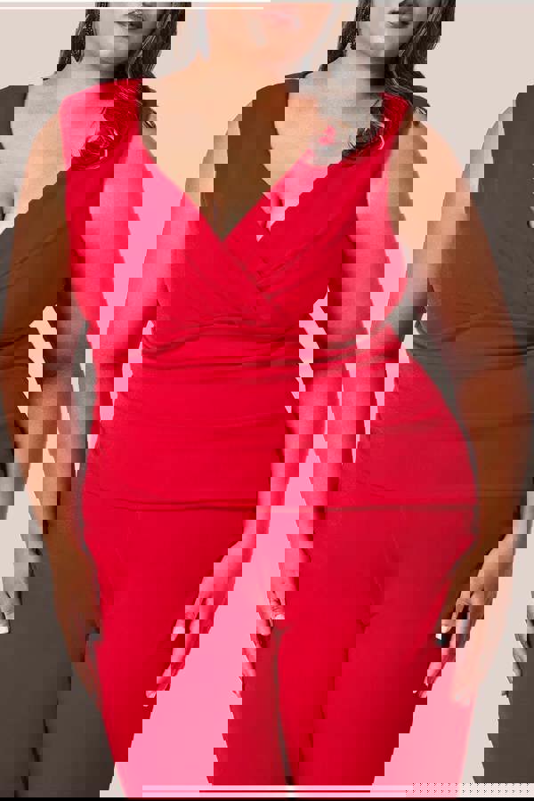 Bardot Scuba Jumpsuit - Red TR113P