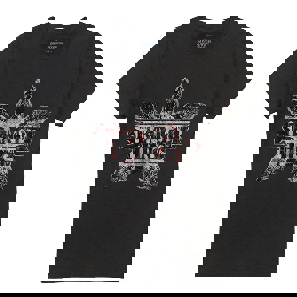 Stranger Things Unisex Adult Demogorgon Flower Logo T-Shirt - Black